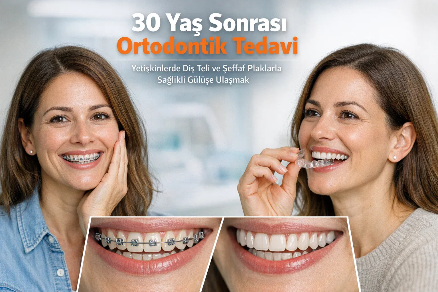 30 Yaş Sonrası Ortodontik Tedavi: Yetişkinlerde Diş Teli ve Şeffaf Plaklarla Sağlıklı Gülüşe Ulaşmak