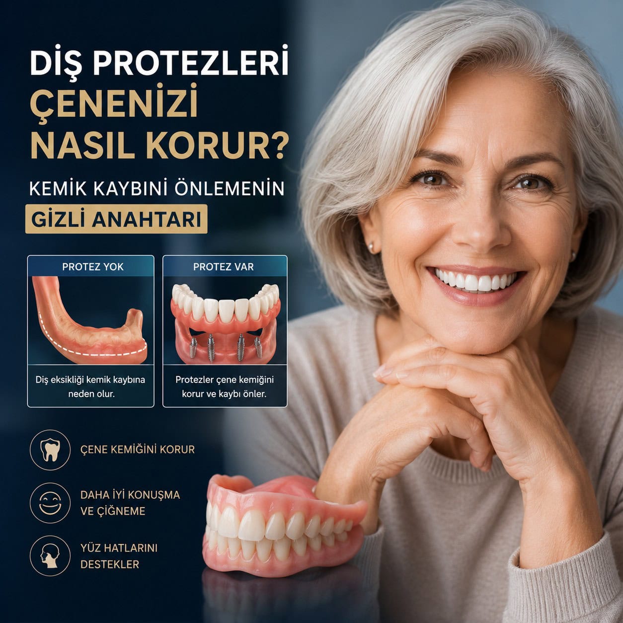 Diş Protezleri Çenenizi Nasıl Korur? Kemik Kaybını Önlemenin Gizli Anahtarı