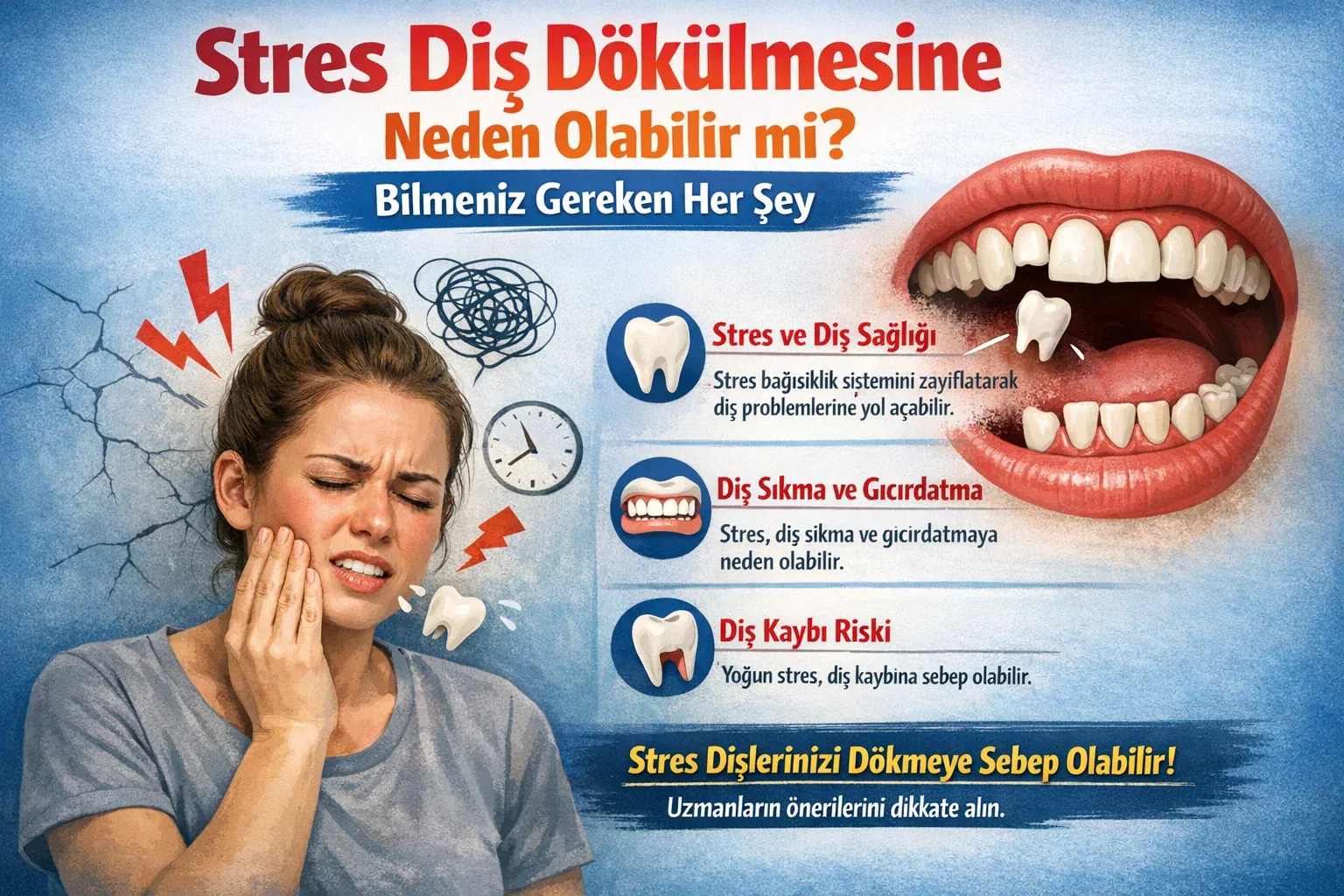 Stres Diş Dökülmesine Neden Olabilir mi? Bilmeniz Gereken Her Şey